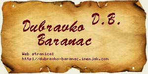 Dubravko Baranac vizit kartica